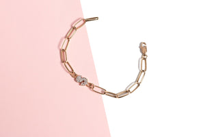 Pulsera clip inicial oro 14 kilates